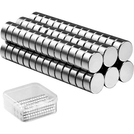 Pair 60 kleine Kühlschrankmagnete, starke Neodym-Magnete, Mini-Kühlschrankmagnete, Metall-Reißzwecken für Tafeln, Bilder, Karten, Whiteboards, Kalender, 6 mm x 3 mm