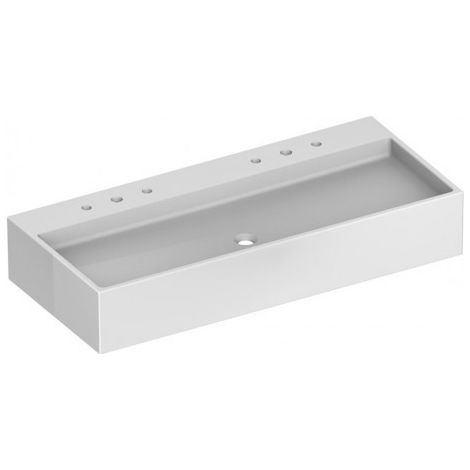 Double céramique WT ÉDITION 90 1208x205x535mm sch-gr pour robinetterie à 3 trous