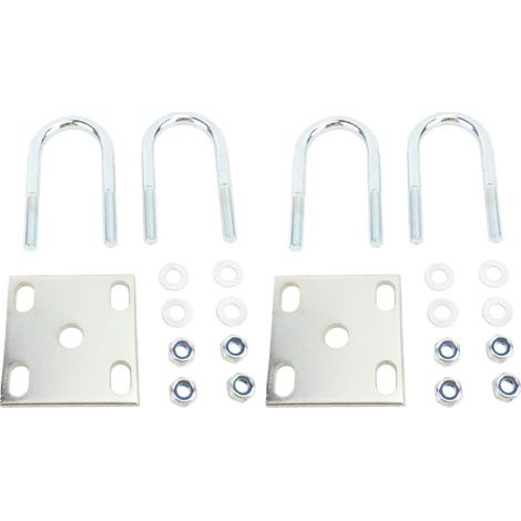 Kit de 2 boulons en U pour ressorts à lames d'essieu métalliques, capacité de charge de 150 lb, avec plaque pour remorque de bateau ou ponton, pour arbres ronds de 50 mm (1/5)
