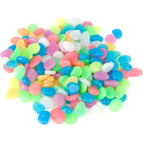 200 pierres lumineuses fluorescentes colorées pour la décoration d'aquariums de jardin. (1/4)