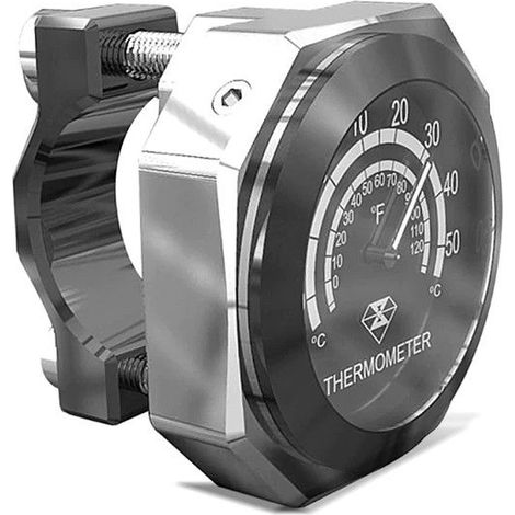 Termometro manubrio moto + fissaggio manubrio Craftride LK2 cromo