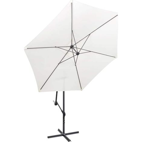 Ombrellone  Parasole a Sbalzo da Giardino 3 m Bianco Sabbia (1/5)
