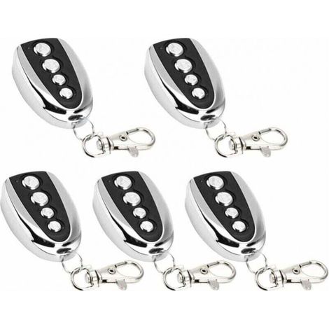 Set of 5 remote-controlled electric garage door openers, 433 MHz for cloning gates, garage doors, universal electric cloning (5 pieces) (1/4)