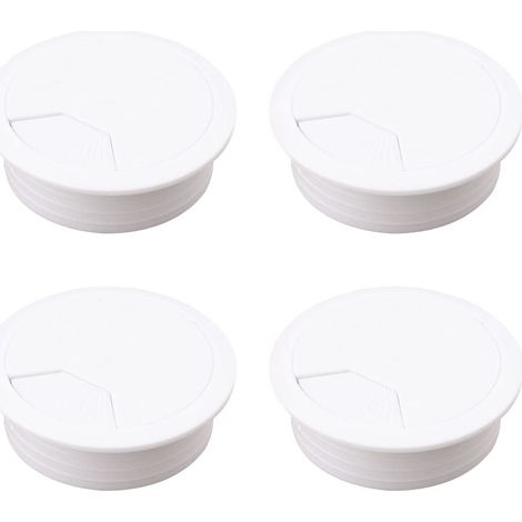 Lot de 4 œillets de 60 mm pour bureau d'ordinateur et bureau,blanc,passe-câbles gestion de câbles (1/5)