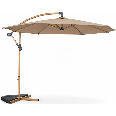 Parasol déporté octogonal 300 cm taupe PORTICCIO