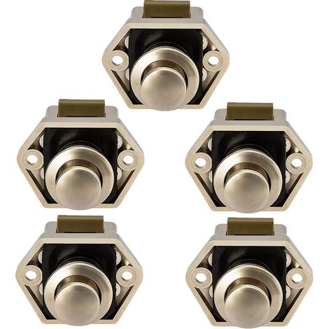 serrure 5 Boutons, Serrure De Poigne De Porte D'armoire Pour Caravane Caravane Bateau, Nickel (1/5)