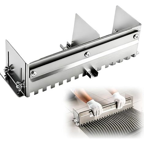 Truelle Dentée en Acier Inoxydable, Largeur et Hauteur Réglables Peigne à Mortier pour Étaler et Niveler Colle à Carrelage sur Sols, Murs et Autres Surfaces, 300-600mm (1/5)