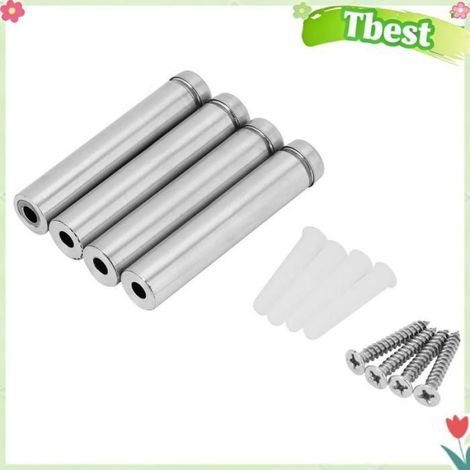 Tbest Entretoise en verre publicitaire 4 pièces en acier inoxydable 1260/1280mm support d'entretoise en verre outillage pointe (1/4)