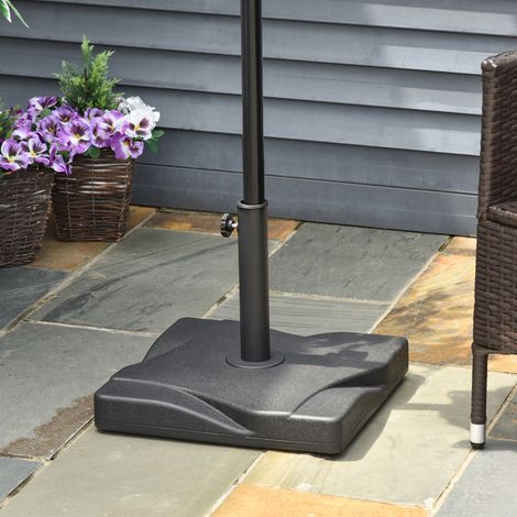 Base parasol plastique 20kg pour poteaux 32-38-48mm 41,5x41,5x35cm