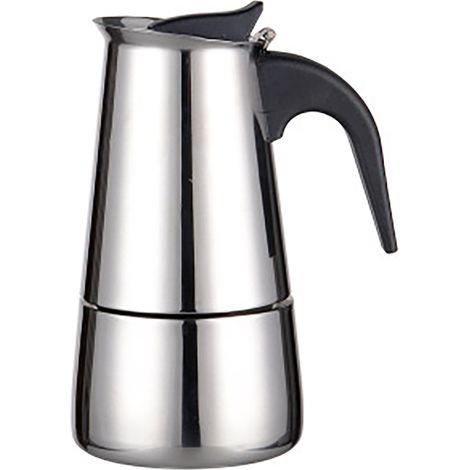 Cafetière Italienne Moka, INOX Moka Express, Cafetière de 4 Tasses/200 ML, Machine a Cafe Italienne, Cafetières Italiennes Compatible Toutes Sources de Chaleur sauf Induction (1/5)