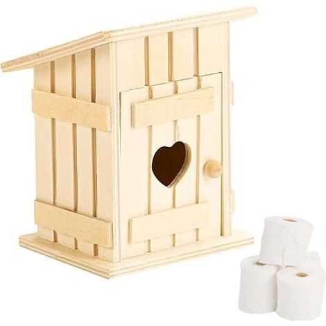 Casa-bagno in miniatura in scala 1:12, accessori fai da te in legno, 10x8x6 cm (1/4)