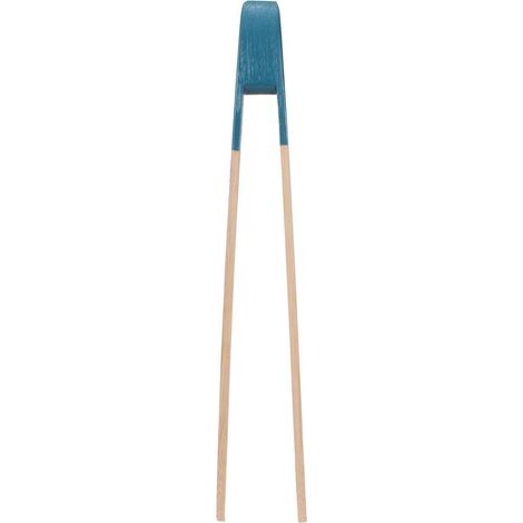 Bambus-Servierzange mit Magnet BLAU