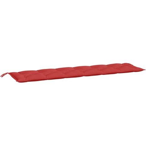 Coussin rouge pour banc de jardin, 200x50x7 cm, tissu Oxford. (1/5)