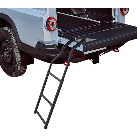 Échelle de Hayon pour Camion Pick-up, Accessoires pour Camionnette avec Échelle à Hayon 70 à 115 cm, Capacité de Charge 300 kg, pour la Plupart des Pick-ups et Camions (1/5)