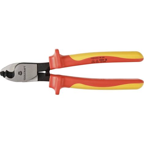 TOOLCRAFT TO-10104939 Cesoia VDE per cavi Adatto per (isolamento) Cavi in alluminio e rame, fili singoli e multipli 10 (1/4)