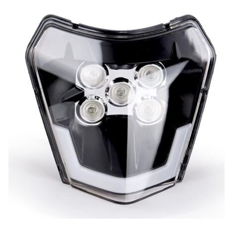 LED-Motorradscheinwerfer mit Kennzeichenbeleuchtung, passend für KTM EXC 300, XC, XCF, XCW, XCFW, SX, SXF, SXS 125 bis 690 (2012–2022).