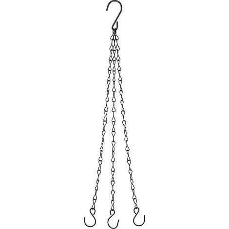 Chaînes Suspendues, Support À 3 Points Avec Chaînes D'Extension Réglables Et 2 Crochet S De Différentes Tailles, Pour Pots De Fleurs, Paniers De Plantes (Noir, 12,99Pouces) (1/5)