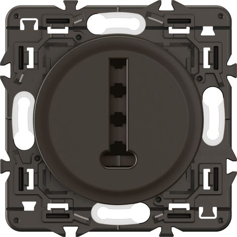 Legrand - Prise téléphone Céliane 8 contacts en T - Noir à équiper d'une plaque