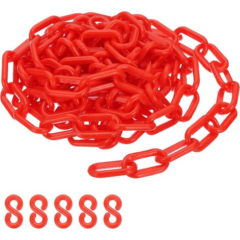 Chaîne en plastique rouge 10 pieds 6mm Chaîne de sécurité (1/5)