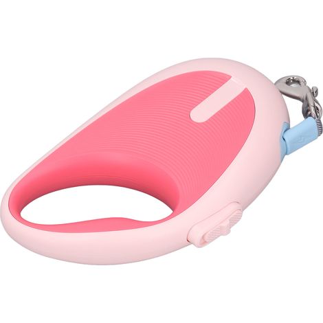 Tragbare Hundeleine aus ABS, automatisch teleskopierbar, einziehbar, für den Außenbereich, Pink Dolphin (1/5)