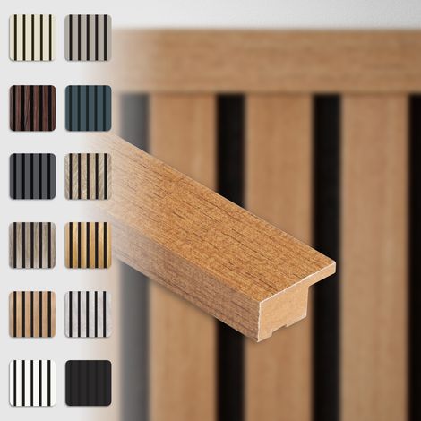 HEXIM Akustikpaneele Zubehör Abschlussleiste Lamellen MDF Wandverkleidung: Teak, 137.5cm (1/4)