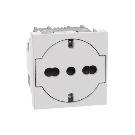 Bticino MatixGo Presa flat unel shuko P40 2 P+T 16 A 250 Va.c Bianco - JW4140A16F