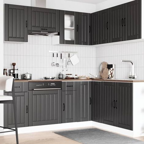 Ensemble de 11 Pièces de Meubles de Cuisine en Bois d'Ingénierie Lucca - Armoires de Cuisine Modernes et Durables (1/5)