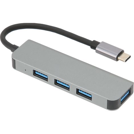 Dock D’Extension 4-en-1 - 4 Ports USB A - Compatible Avec Clavier Souris Lecteur De Cartes Disque Dur - Aluminium - 1 Pièce (1/5)