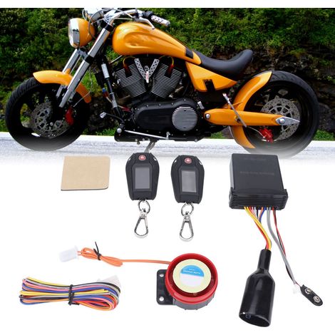 Alarme antivol pour moto avec écran LCD bidirectionnel et système de surveillance de la pression des pneus, capteur PKE automatique (218/218) (livré avec batterie intégrée), boîtier noir, moniteur de (1/5)