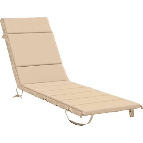 Cojín de Tumbona GEMERT 100% Poliéster Crema 200 x 50 x 3 cm vidaXL (1/5)