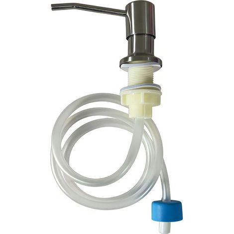 Seifenspender-Verlängerungsschlauch-Pumpenkopf-Set aus Edelstahl 304 für Küchenspülen, gebürsteter Tisch-Waschmittelspender – Gunmetal-Grau, langer Schlauch, 1 m lang