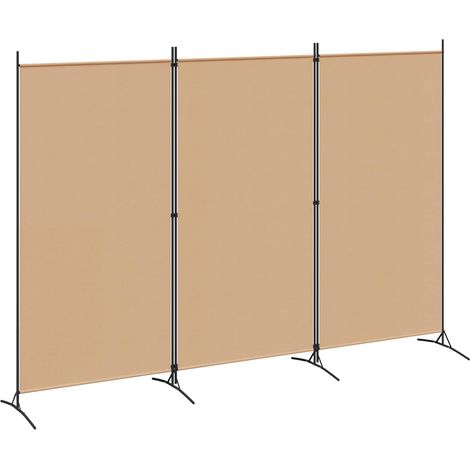 vidaXL Paravento a 3 pannelli Beige 260 x 180 cm Tessuto