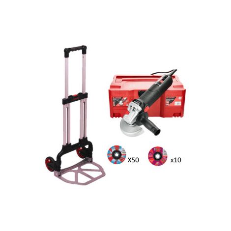 Meuleuse d'angle MH13-125 avec 60 disques + diable pliant 70 kg Hanger (1/3)