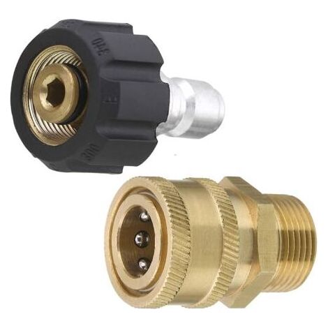 Kit d'adaptateurs pour nettoyeur haute pression Tools Everyday, raccord rapide, filetage femelle M22 de 15 mm vers filetage mâle M22, 5 000 psi (1/3)