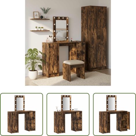 Schminktisch mit Spiegel - Schminktisch mit Speicher Braun 102 x 33 x 135 cm Holzwerkstoff (1/5)