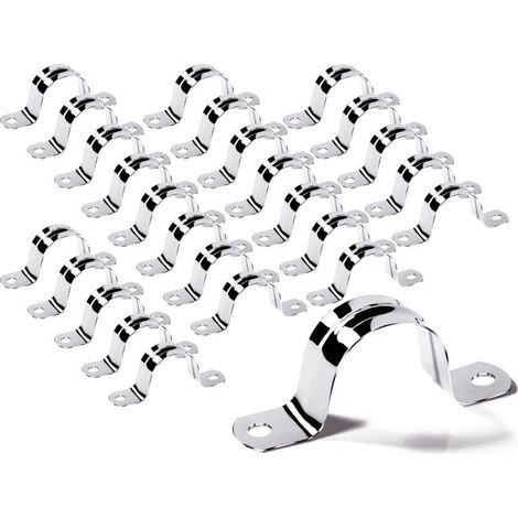 32MM Bride de Fixation 25 Pièces Collier de Fixation Collier de Serrage Tuyau 304 Acier Inoxydable U Fixation pour Tube (1/5)