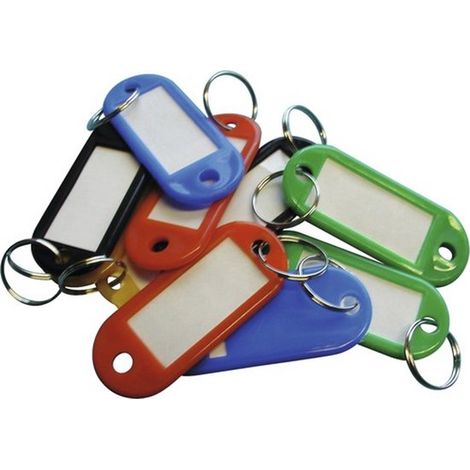 Lot de 50 étiquettes à clés colorées - Porte-étiquettes pour clés - Étiquettes d'identification assorties - Marqueurs de clés - Organisation et rangement (1/2)