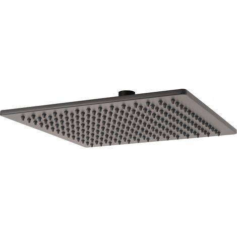 Pommeau de douche carré 1 jet noir mat 30x30en acier inox mod. Seven square