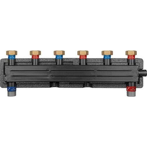 Collecteur combiné Evenes VTW 2/3 écrou-tournant DN20 (3/4"), 2m³/h, 50 kW, support et isolation inclus