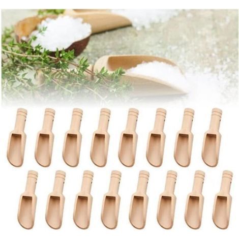 Lot de 20 Mini Cuillère en Bois Cuillères à Bonbons en Bois Mini Cuillère à Épices Petite Cuillère à Sel en Bois Cuillères à Thé (1/4)