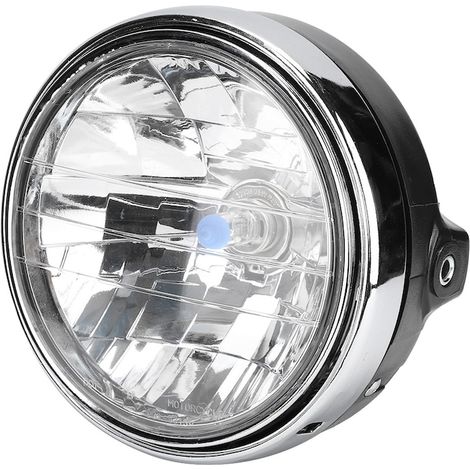 Phare moto rétro 12V 35/35W, verre clair, alliage et ABS, feu avant classique pour deux-roues (1/5)