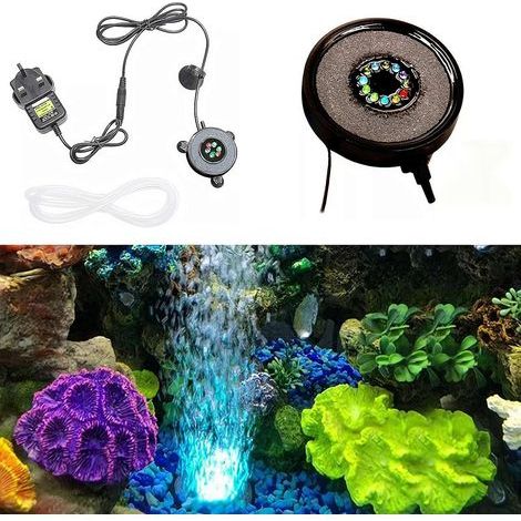 LED-Blasenlampe, Fernbedienung, 12 LEDs, wasserdicht (IP68), Sonnenaufgangs- und Sonnenuntergangssimulator, für Aquarium und Teich (1/5)