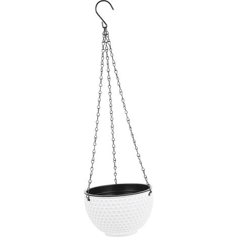 Homoyoyo Pot de fleurs suspendu en plastique blanc, forme alvéolée pour plantes vertes (1/5)