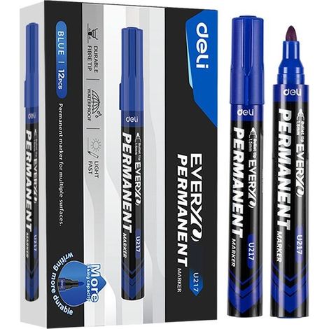 DELI Marcador permanente punta conica 1,5mm azul