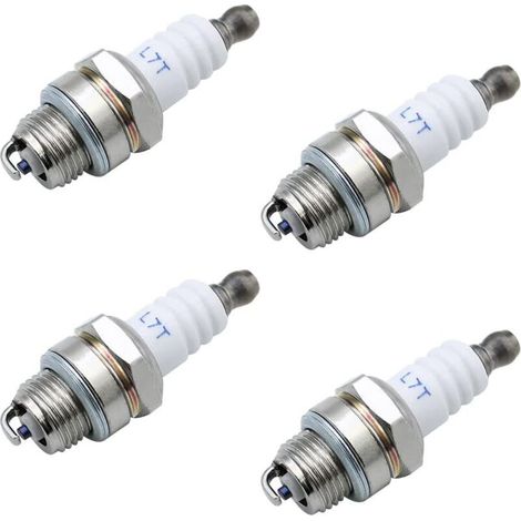 Lot de 4 bougies d'allumage L7T Universelles de Rechange l7t Bougie Tronconneuse Bougie D'allumage Remplacemen pour Tondeuse à Gazon Moteurs à 2 Temps (1/4)