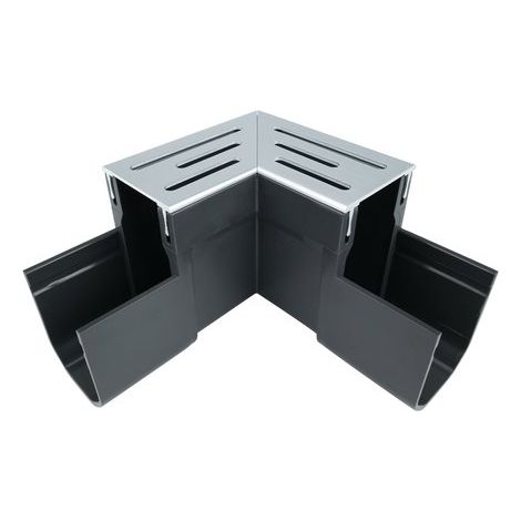Pièce d'angle pour caniveau linéaire étroit en aluminium 155 x 155 mm À l'unité Canal de drainage (1/5)
