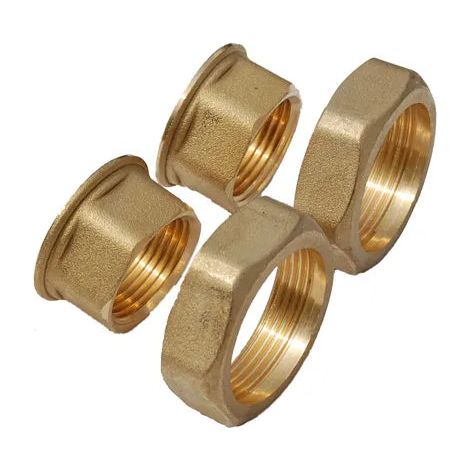 Coppia Di Bocchettoni Per Circolatore Da 2" X 1" 1/4 In Ottone Giallo