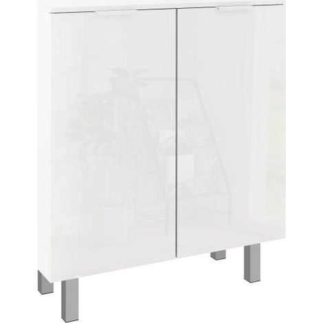 White Five-Tier Shoe Storage Cabinet for Organizing Footwear and Maximizing Space