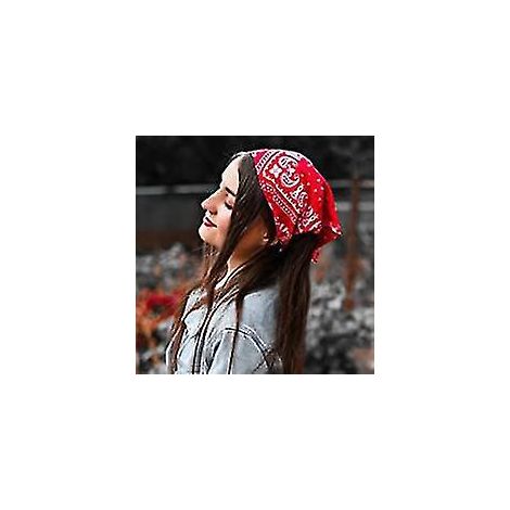 Set aus 3 elastischen floralen Bandanas, Schals, Stirnbändern, Chiffonschals mit Blumenmuster, Boho-Turbanen, Stirnbändern mit Haarspangen für Damen - A (1/4)