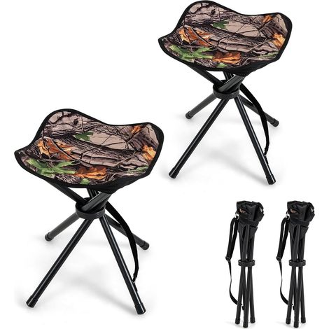 COSTWAY 2er Set Klapphocker, Campinghocker faltbar leicht, Dreibeinhocker mit Schultergurt, tragbarer Camping Hocker bis 150 kg belastbar, Angelhocker für Camping, Wandern, Jagen, Angeln, Reisen
Marke (1/5)